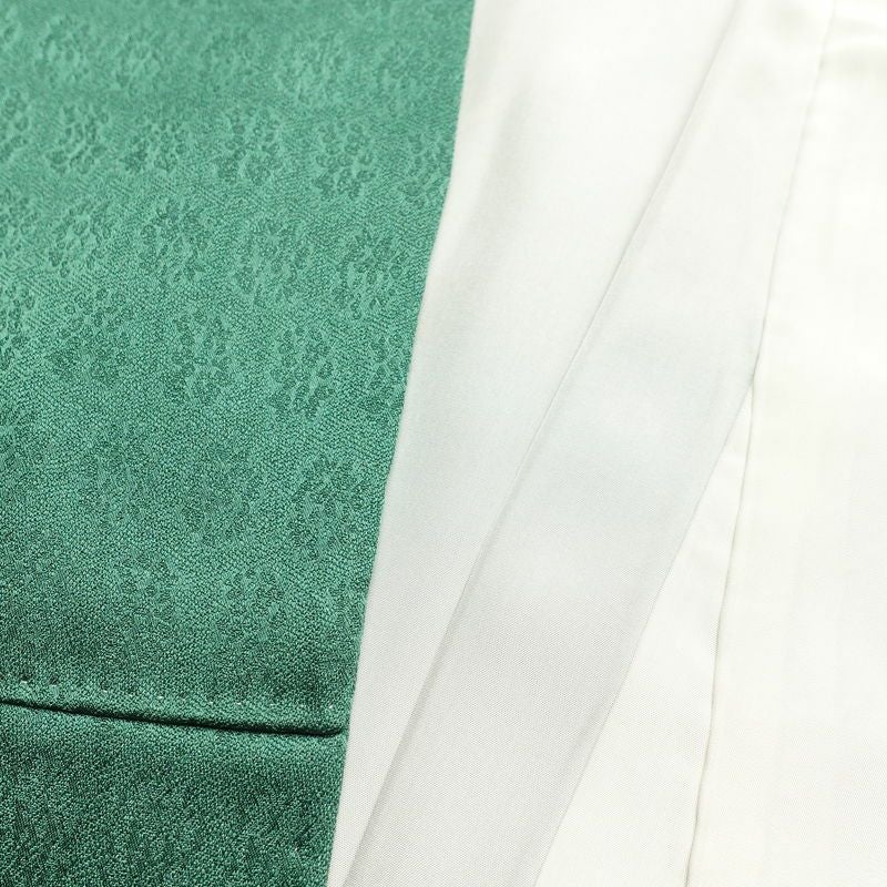 訪問着 良品 正絹 花柄 袷仕立て 身丈165cm 裄丈66.5cm 箔 刺繍 共八掛 金彩 緑・うぐいす色_画像17