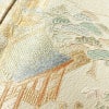 付け下げ 良品 スワトウ刺繍 縮緬 正絹 風景柄 袷仕立て 身丈155cm 裄丈63.5cm 金糸 附下 着 緑・うぐいす色_画像7