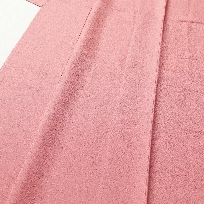 色無地 良品 丹後ちりめん しつけ糸付き 一つ紋付き 正絹 無地 袷仕立て 身丈163cm 裄丈66.5cm 着物 ピンク_画像5