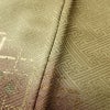 付け下げ 正絹 袷仕立て 身丈165.5cm 裄丈69.5cm 箔 刺繍 一部しつけ糸付き 金彩 附下 着物 木の葉・植物柄 黄・黄土色_画像9