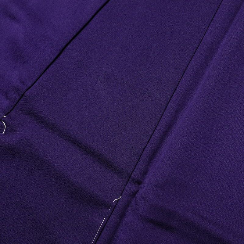 付け下げ しつけ糸付き 正絹 花柄 袷仕立て 身丈158.5cm 裄丈66cm 附下 着物 紫・藤色_画像7