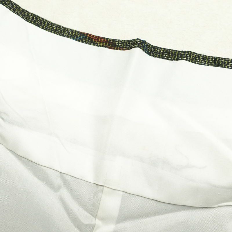 紬 証紙あり 正絹 縞柄・線柄 袷仕立て 身丈152cm 裄丈64cm 紬着物 緑・うぐいす色_画像19