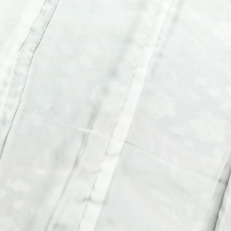 小紋 良品 辻が花 縮緬 正絹 花柄 袷仕立て 身丈155.5cm 裄丈63.5cm 一部しつけ糸付き 小紋着物 青・紺_画像18