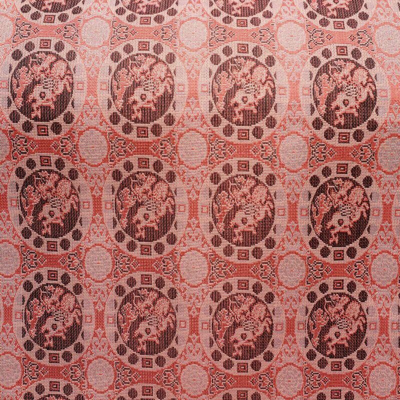 名古屋帯 全通柄 美品 正絹 幾何学柄・抽象柄 ピンク_画像2