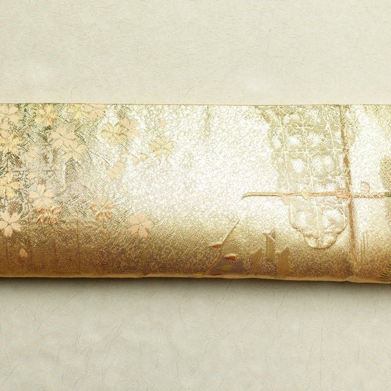 袋帯 京洛百景文 六通柄 フォーマル用 正絹 風景柄 金・銀_画像13