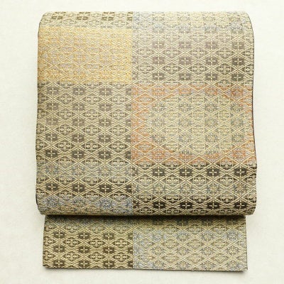 袋帯 六通柄 良品 フォーマル用 正絹 幾何学柄・抽象柄 多色使い