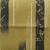 袋帯 全通柄 良品 リバーシブル 両面帯 一般用 正絹 古典柄 絞り風 麻の葉 桜 黄・黄土色_画像2