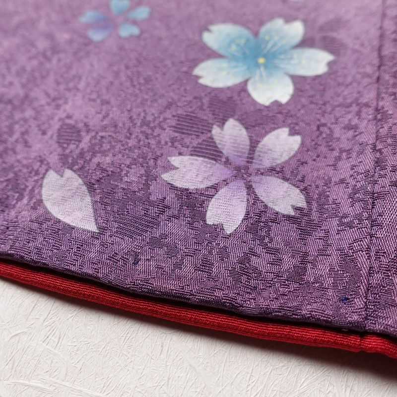 振袖 正絹 花柄 袷仕立て 身丈170.5cm 裄丈70.5cm 箔 金糸 桜 着物 成人式 二十歳の集い 紫・藤色_画像10