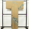 訪問着 良品 しつけ糸付き 絞り 正絹 古典柄 袷仕立て 身丈160cm 裄丈63cm 箔 銀彩 綸子 着物 黄・黄土色_画像2