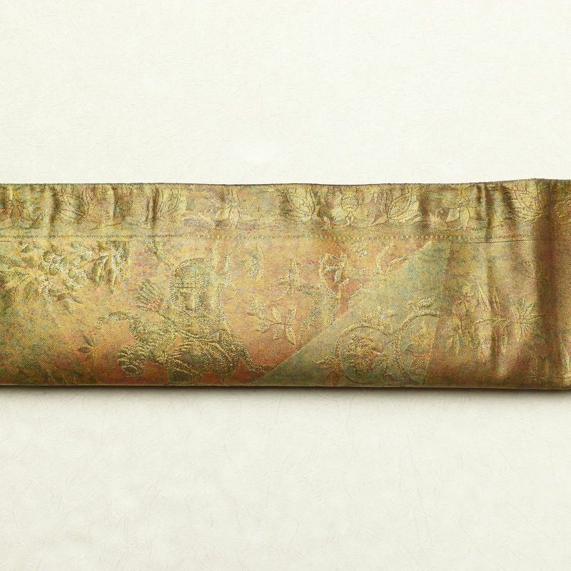 袋帯 青銅箔 六通柄 良品 フォーマル用 正絹 幾何学柄・抽象柄 箔 金・銀_画像14