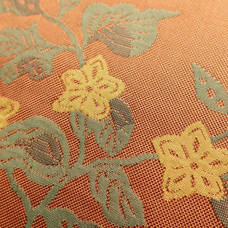 袋帯 六通柄 木屋太 今河織物 良品 一般用 正絹 木の葉・植物柄 橙_画像5