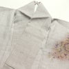 付け下げ 良品 紬地 しつけ糸付き 正絹 花柄 袷仕立て 身丈149cm 裄丈64cm 紬生地 附下 着物 グレー_画像15