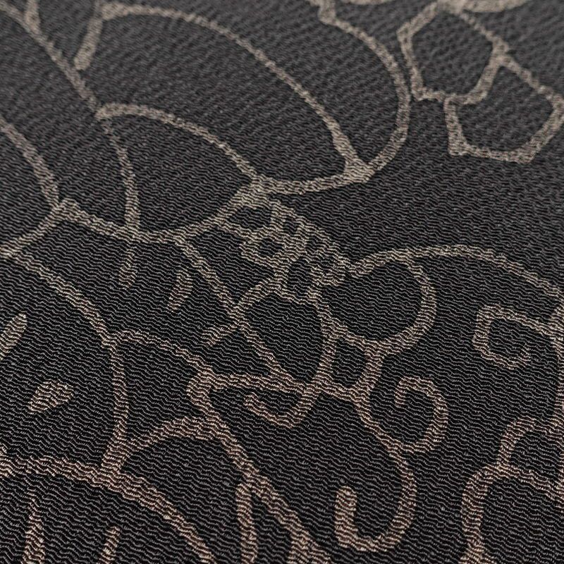 小紋 良品 縮緬 正絹 幾何学柄・抽象柄 袷仕立て 身丈158.5cm 裄丈66.5cm 小紋着物 グレー_画像6