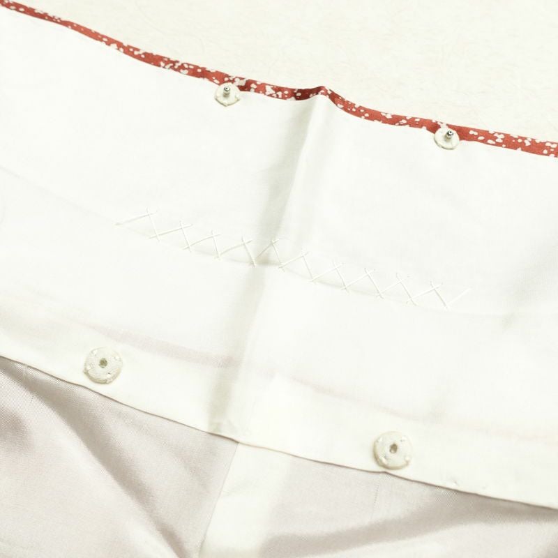 訪問着 落款入り 作家物 正絹 木の葉・植物柄 菊 梅 袷仕立て 身丈172cm 裄丈68.5cm 金彩 多色使い_画像20