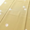 小紋 良品 縮緬 飛び柄 正絹 幾何学柄・抽象柄 袷仕立て 身丈166.5cm 裄丈67cm 黄・黄土色_画像5