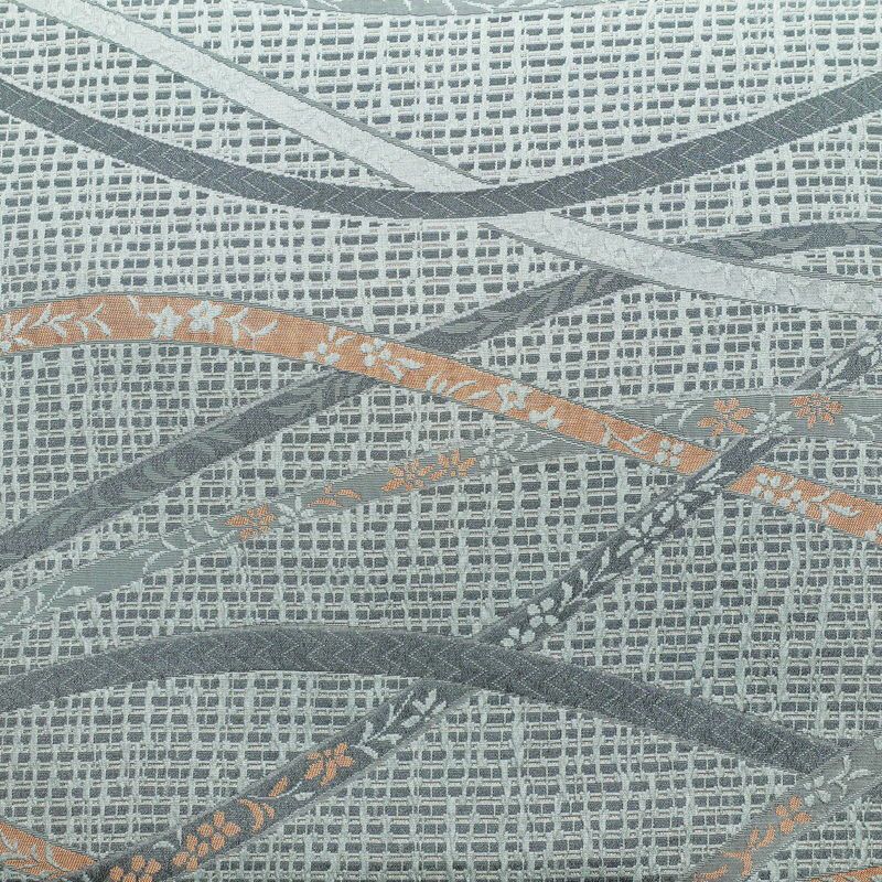 袋帯 全通柄 美品 時の音彩 一般用 正絹 古典柄 青・紺_画像2