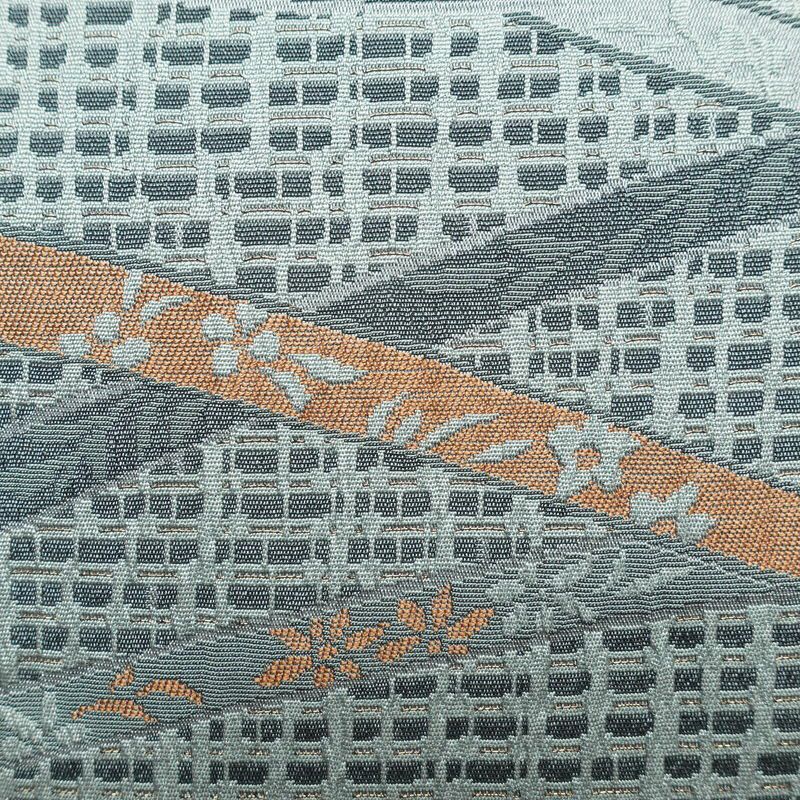 袋帯 全通柄 美品 時の音彩 一般用 正絹 古典柄 青・紺_画像3