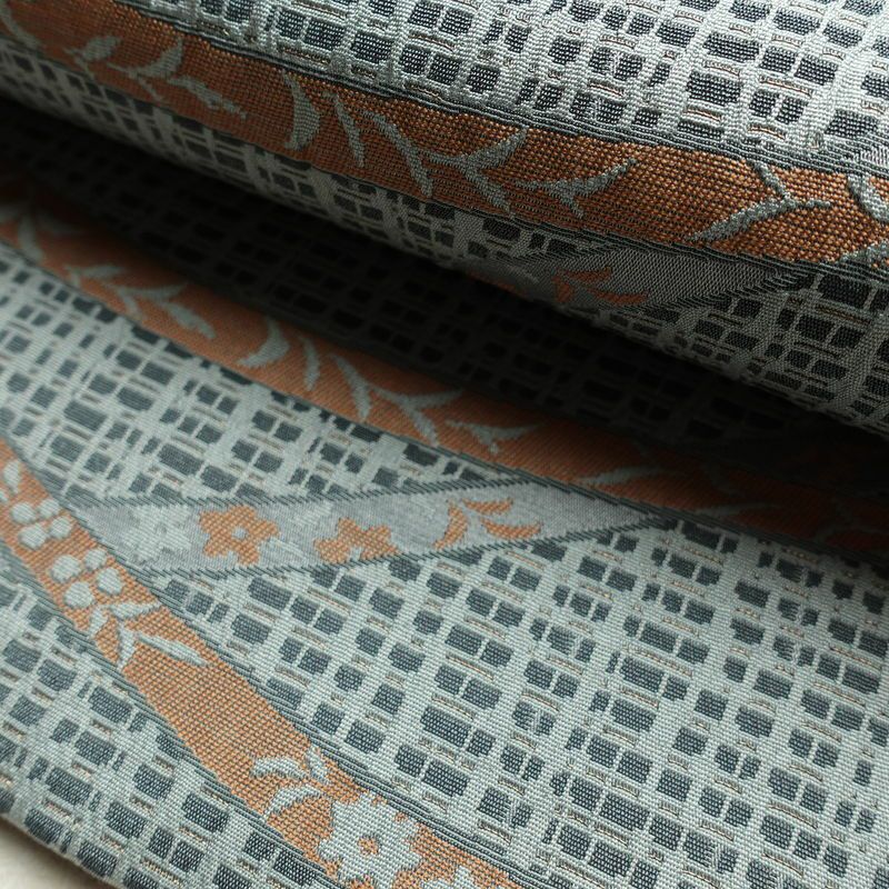 袋帯 全通柄 美品 時の音彩 一般用 正絹 古典柄 青・紺_画像6