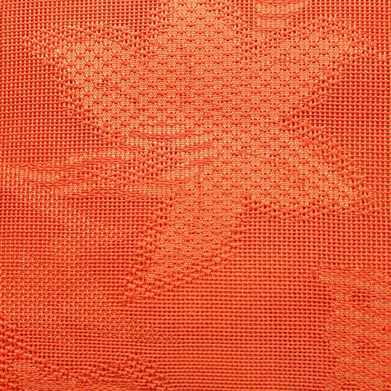 名古屋帯 全通柄 美品 夏用 正絹 木の葉・植物柄 松葉仕立て 橙_画像2