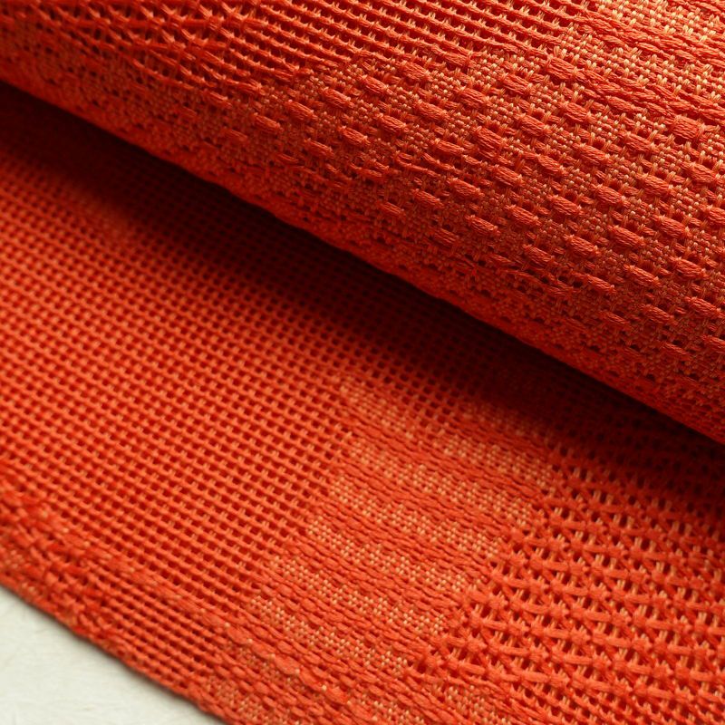 名古屋帯 全通柄 美品 夏用 正絹 木の葉・植物柄 松葉仕立て 橙_画像8