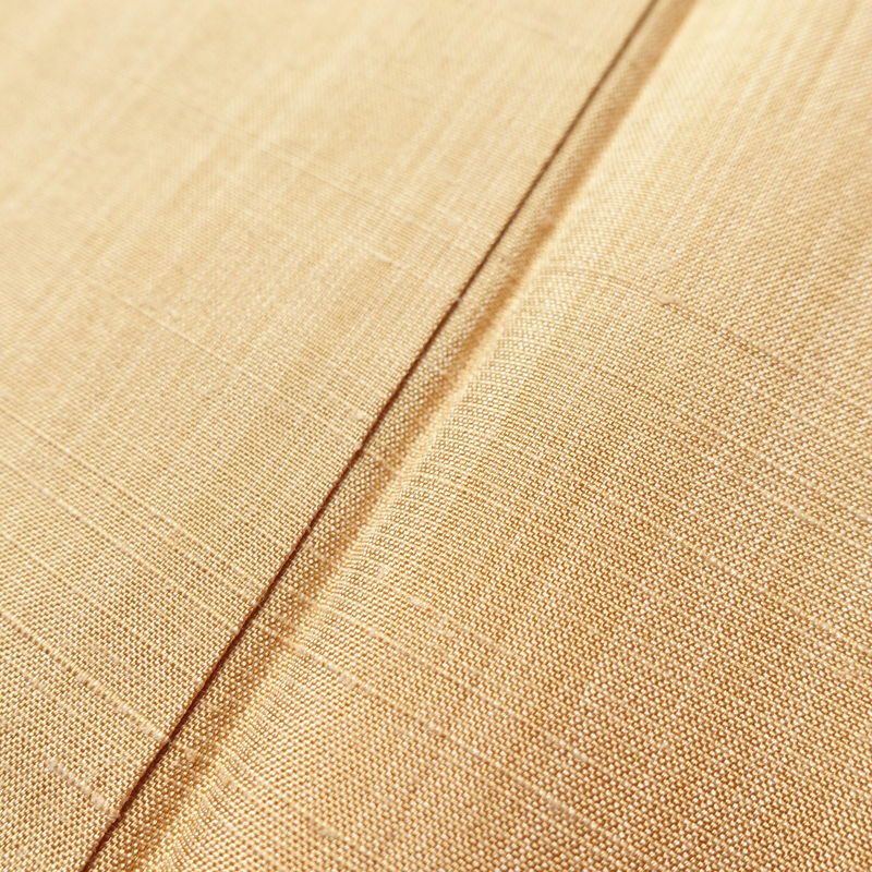 単衣 良品 色無地 紬地 一つ紋付き 正絹 無地 単衣仕立て 身丈156cm 裄丈64cm 紬生地 着物 黄・黄土色_画像7