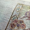 袋帯 太鼓柄 一般用 正絹 木の葉・植物柄 箔 刺繍 グレー_画像5