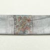袋帯 太鼓柄 一般用 正絹 木の葉・植物柄 箔 刺繍 グレー_画像15
