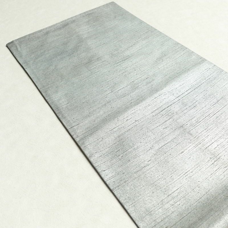 袋帯 太鼓柄 一般用 正絹 木の葉・植物柄 箔 刺繍 グレー_画像19