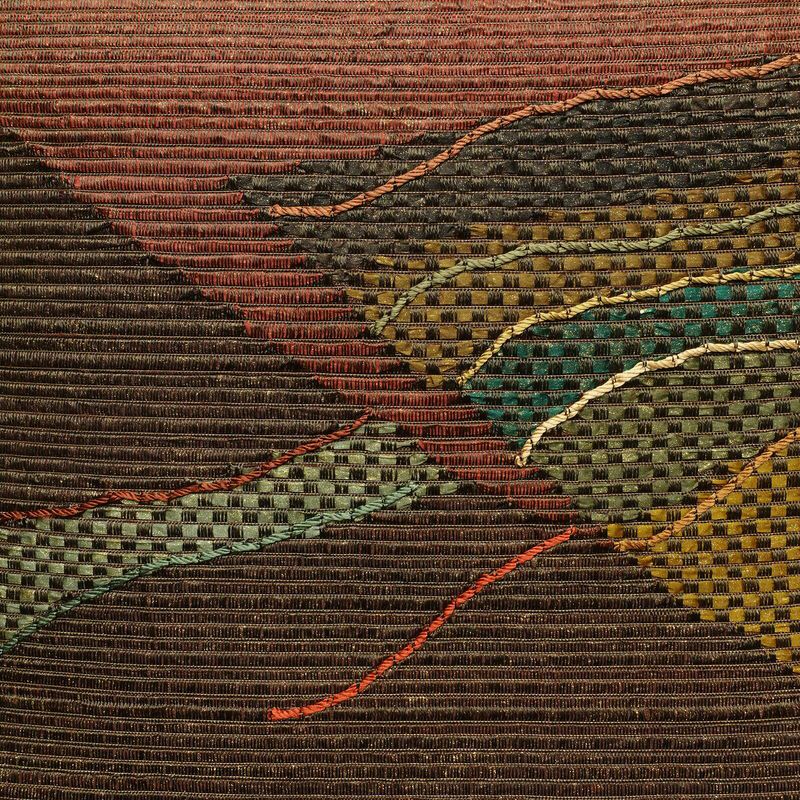 袋帯 太鼓柄 良品 一般用 正絹 幾何学柄・抽象柄 茶_画像2