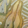 袋帯 太鼓柄 良品 落款入り 一般用 正絹 風景柄 箔 黄・黄土色_画像3
