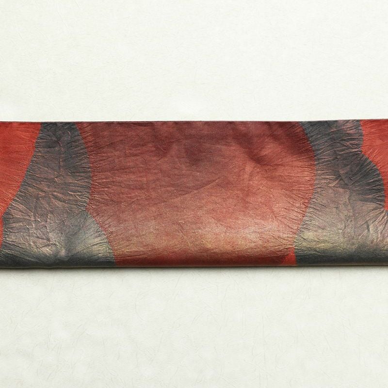 袋帯 六通柄 絞り 一般用 正絹 幾何学柄・抽象柄 小豆・エンジ_画像16