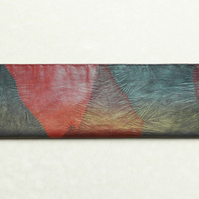 袋帯 六通柄 絞り 一般用 正絹 幾何学柄・抽象柄 小豆・エンジ_画像17