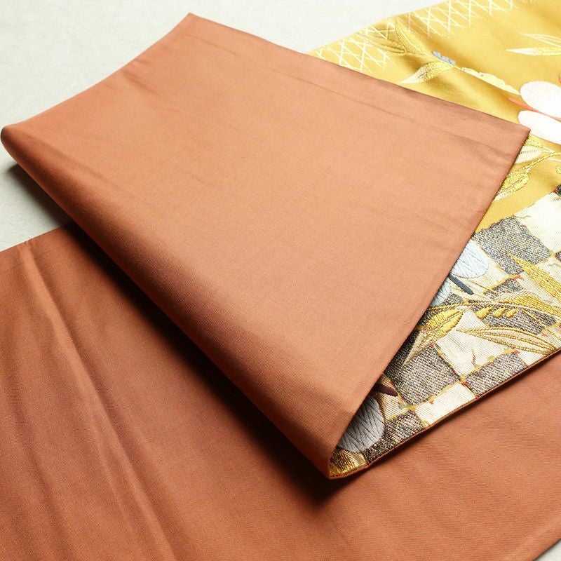 袋帯 六通柄 良品 フォーマル用 正絹 古典柄 刺繍 黄・黄土色_画像11