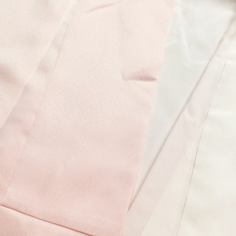 付け下げ しつけ糸付き 正絹 花柄 袷仕立て 身丈158.5cm 裄丈65.5cm 附下 着物 ピンク_画像17