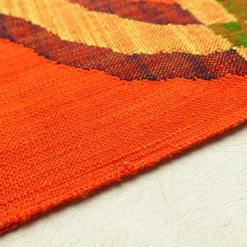 名古屋帯 六通柄 正絹 幾何学柄・抽象柄 松葉仕立て 橙_画像11