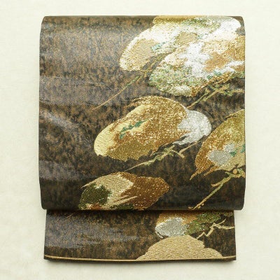 正絹・品格のある金色の袋帯・金糸金箔たっぷり・六通 袋帯 秀品 華文