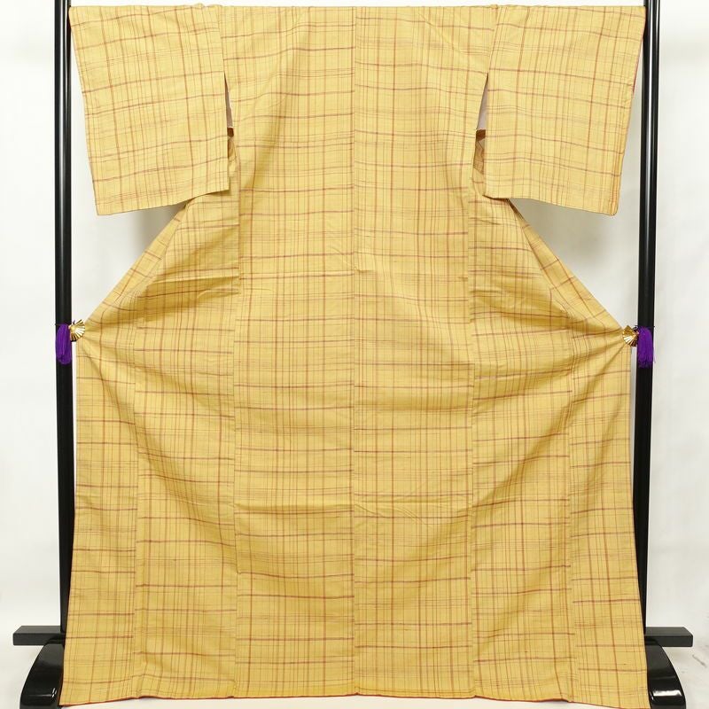 紬 しつけ糸付き 正絹 花柄 袷仕立て 身丈158.5cm 裄丈65.5cm 着物 多 紬 しつけ糸付き 正絹 花柄 袷仕立て 身丈158.5cm 裄丈65.5cm 着物 多