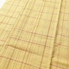 紬 良品 しつけ糸付き 正絹 チェック・格子柄 袷仕立て 身丈174cm 裄丈69.5cm 紬着物 黄・黄土色_画像5