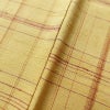 紬 良品 しつけ糸付き 正絹 チェック・格子柄 袷仕立て 身丈174cm 裄丈69.5cm 紬着物 黄・黄土色_画像8