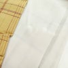 紬 良品 しつけ糸付き 正絹 チェック・格子柄 袷仕立て 身丈174cm 裄丈69.5cm 紬着物 黄・黄土色_画像16