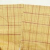 紬 良品 しつけ糸付き 正絹 チェック・格子柄 袷仕立て 身丈174cm 裄丈69.5cm 紬着物 黄・黄土色_画像20
