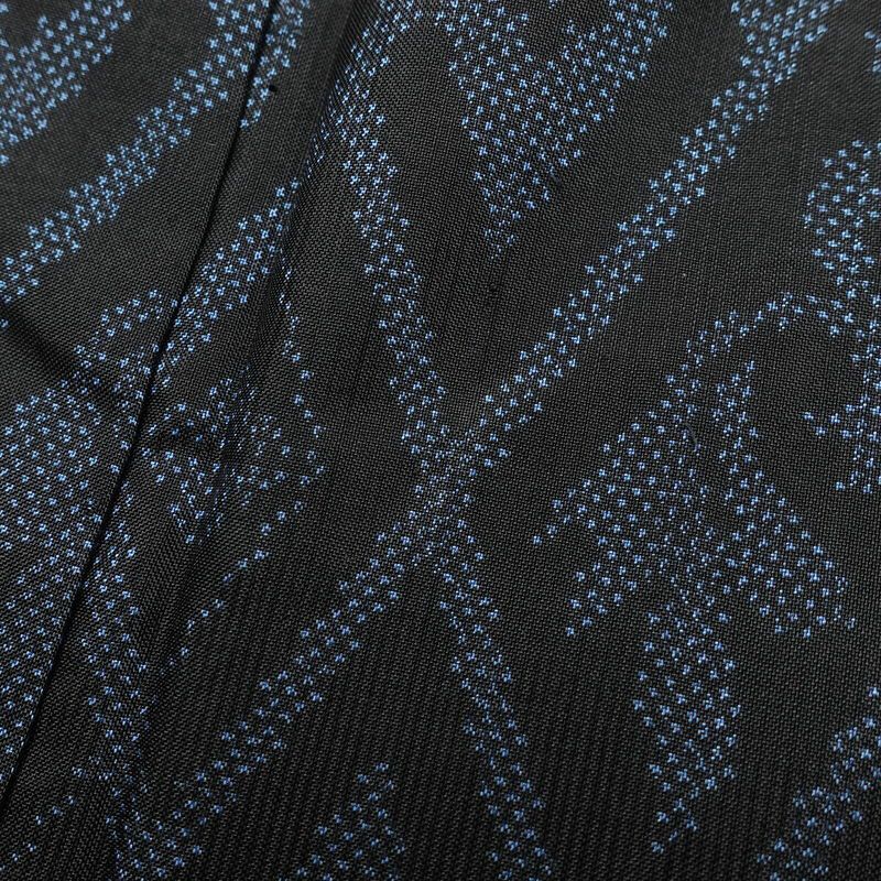 紬 しつけ糸付き 正絹 幾何学柄・抽象柄 袷仕立て 身丈164.5cm 裄丈66.5cm 紬着物 青・紺_画像15