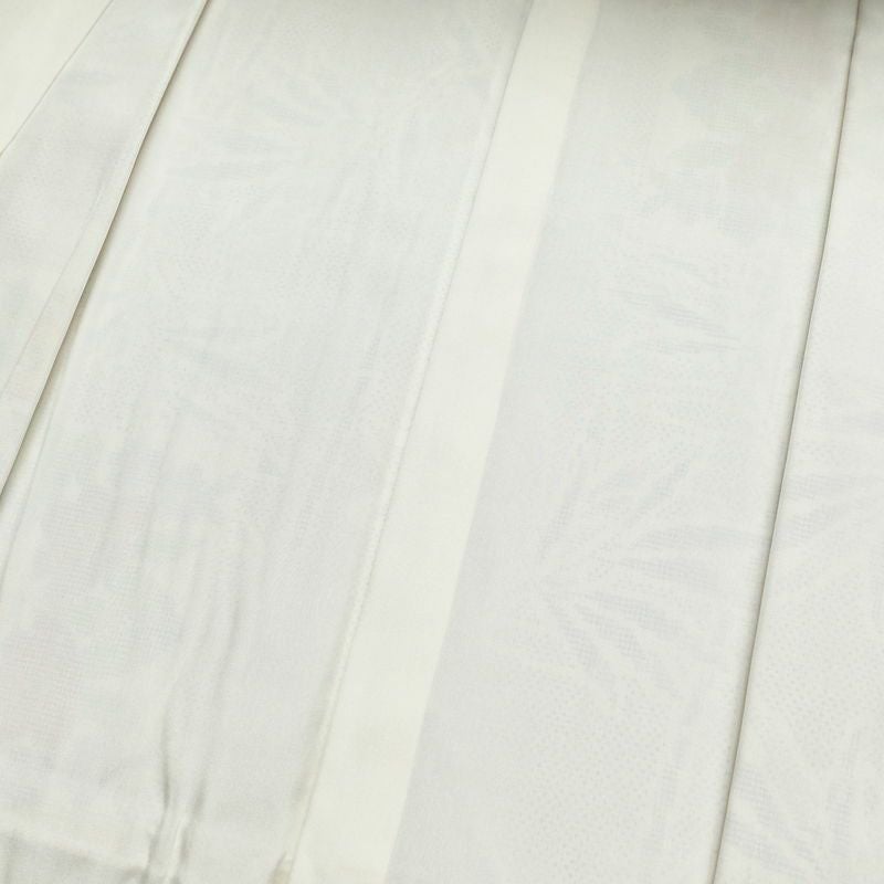 大島紬 良品 証紙なし 正絹 木の葉・植物柄 袷仕立て 身丈163.5cm 裄丈68.5cm 白_画像18