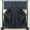 紬 正絹 風景柄 袷仕立て 身丈154.5cm 裄丈67cm 紬着物 青・紺_画像1