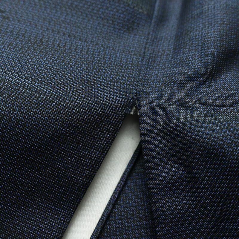 紬 正絹 風景柄 袷仕立て 身丈154.5cm 裄丈67cm 紬着物 青・紺_画像20