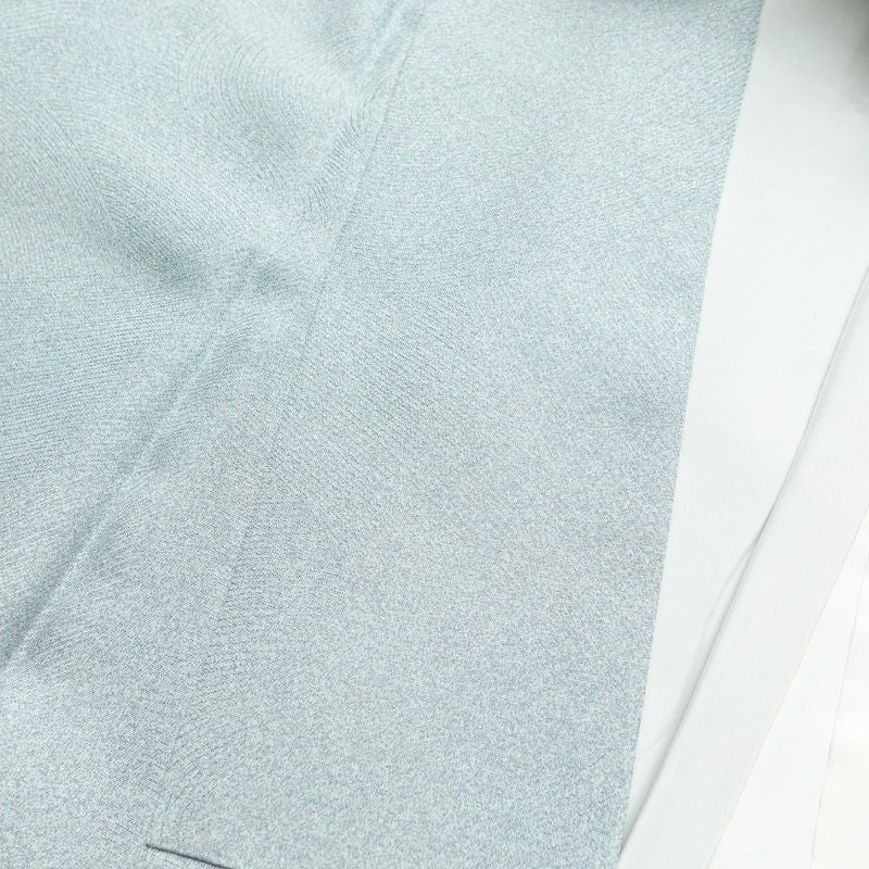 訪問着 正絹 木の葉・植物柄 袷仕立て 身丈154.5cm 裄丈63cm 箔 金彩 フォーマル 着物 青・紺_画像17