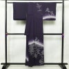 付け下げ 正絹 風景柄 袷仕立て 身丈155.5cm 裄丈66cm 一部しつけ糸付き 附下 着物 紫・藤色_画像2