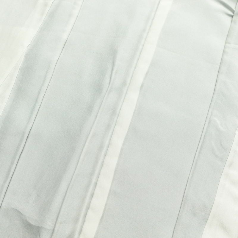 小紋 美品 草木引染 しつけ糸付き 縮緬 正絹 木の葉・植物柄 袷仕立て 身丈166.5cm 裄丈68.5cm 小紋着物 青・紺_画像17