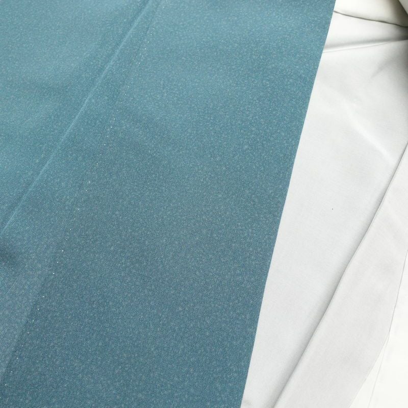 付け下げ 正絹 木の葉・植物柄 袷仕立て 身丈155.5cm 裄丈66cm 箔 共八掛 附下 着物 青・紺_画像17