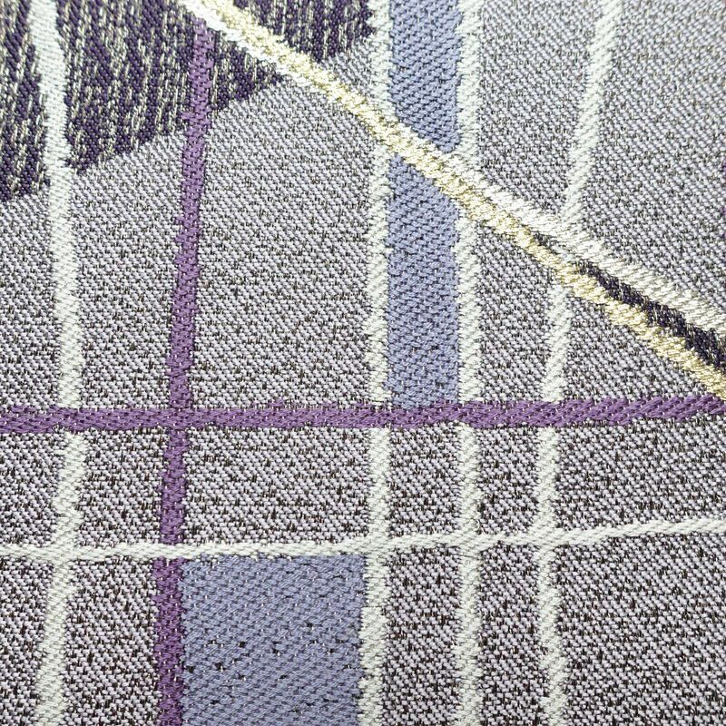 袋帯 六通柄 きもの志麻 岩下志麻 良品 フォーマル用 正絹 チェック・格子柄 紫・藤色_画像4